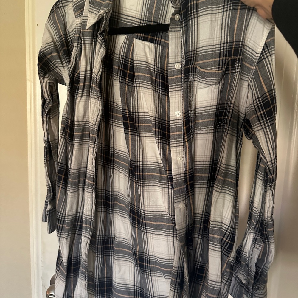 Plaid Button-Up Shirt